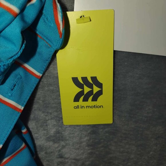 All In Motion Men's S Blue Vibrant Stretchy Preppy Minimalist Athleisure Shirt - Picture 9 of 11